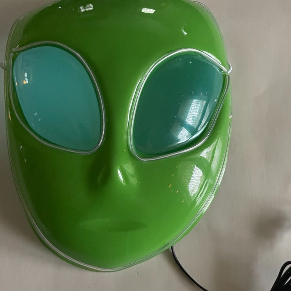 Green Light-Up Alien Mask